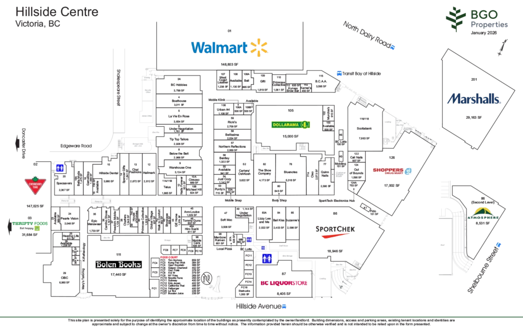 Site plan for Hillside Centre